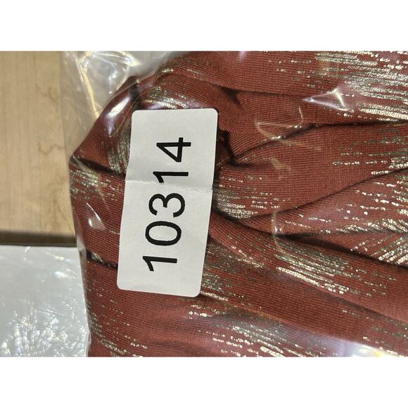 Boston Proper Tank Womens Medium Rust Gold Glitter Shimmer Belted Tie GNO - Picture 9 of 9